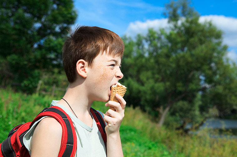 Eating ice cream in summer