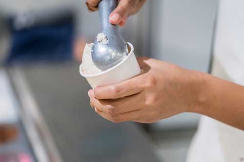serving ice cream