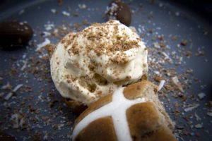 ice cream hot cross bun