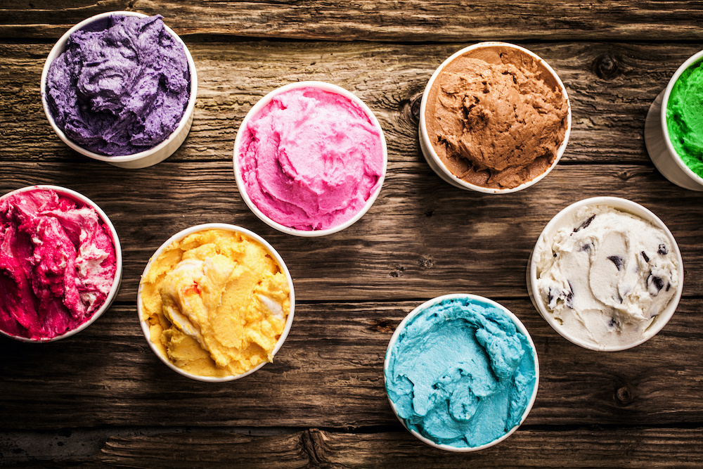 different ice cream flavours