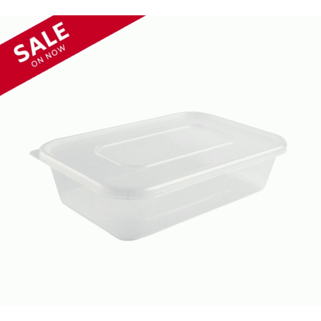 thumbnail image 2 of MARQUEE 500ml Plastic Food Containers With Lids - Clear Microwave Safe Meal Prep 2 of 6