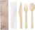 Tas-ty Eco Friendly Biodegradable Reusable Disposable Wooden Bamboo Travel Flatware Cutlery Utensils Set
