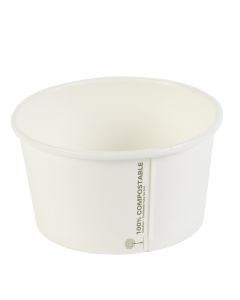 12oz PLA White Biodegradable Soup Containers & Lids 
