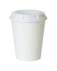 16oz White Single Wall Coffee Cup & Slipper Lids