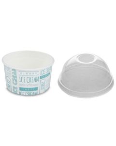 ice cream tub with domed lid