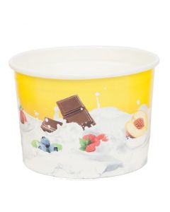 colourful wax paper ice cream tub