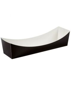 9" Black Baguette Cardboard Food Tray