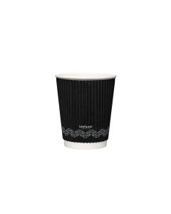 12oz Compostable Black Ripple Cups