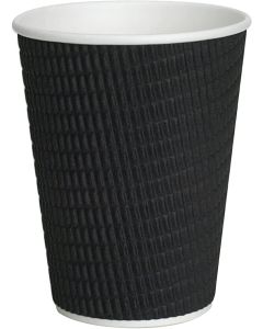 Large black ripple cups for coffee