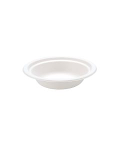 16oz round white bagasse bowl