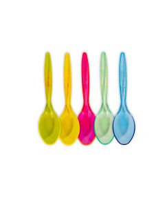 coloured plastic ice cream spoons