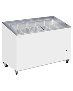 Sliding Flat Glass Lid Chest Freezer White Curved Lid - ICP400SCEB - POA