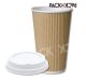 16 oz Kraft Ripple Cups with White Sipper Lids