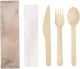 Tas-ty Eco Friendly Biodegradable Reusable Disposable Wooden Bamboo Travel Flatware Cutlery Utensils Set