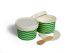 TAS-ty GREEN 100 ml (1 Scoop) Wooden Spoon In Lid Wax Paper Ice Cream Tubs 