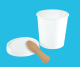 125ml Wooden Spoon In Lid Wax Paper Ice Cream Tubs