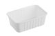 1 Litre White Ribbed Rectangular Food Container and Lids