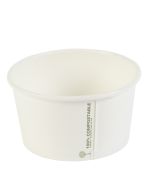 12oz PLA White Biodegradable Soup Containers & Lids 