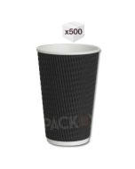 Large black ripple cups for coffee