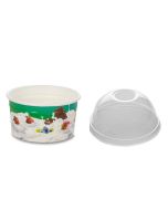 160ml Tas-ty Wax Paper Ice Cream Tub With Domed Lids
