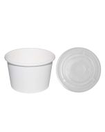 Wax Paper Tubs in plain white with lid