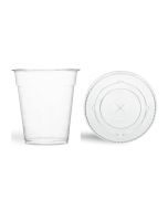 9 oz Clear PET Smoothie Cup with Flat Straw Slot Lid