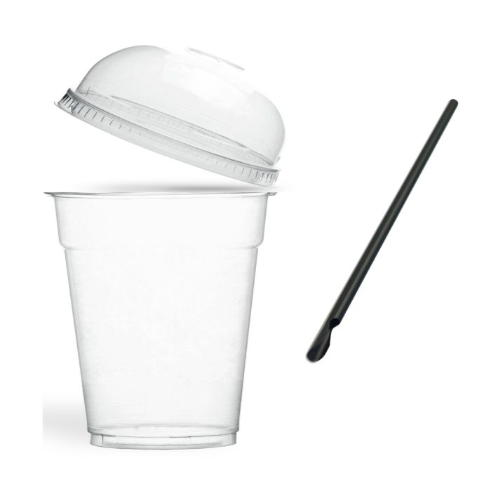 16oz Smoothie Cups with Domed Lids and Straws X 50