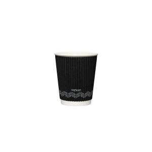 12oz Compostable Black Ripple Cups