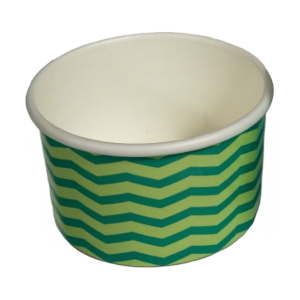 Green 85ml paper ice cream tub, one scoop size